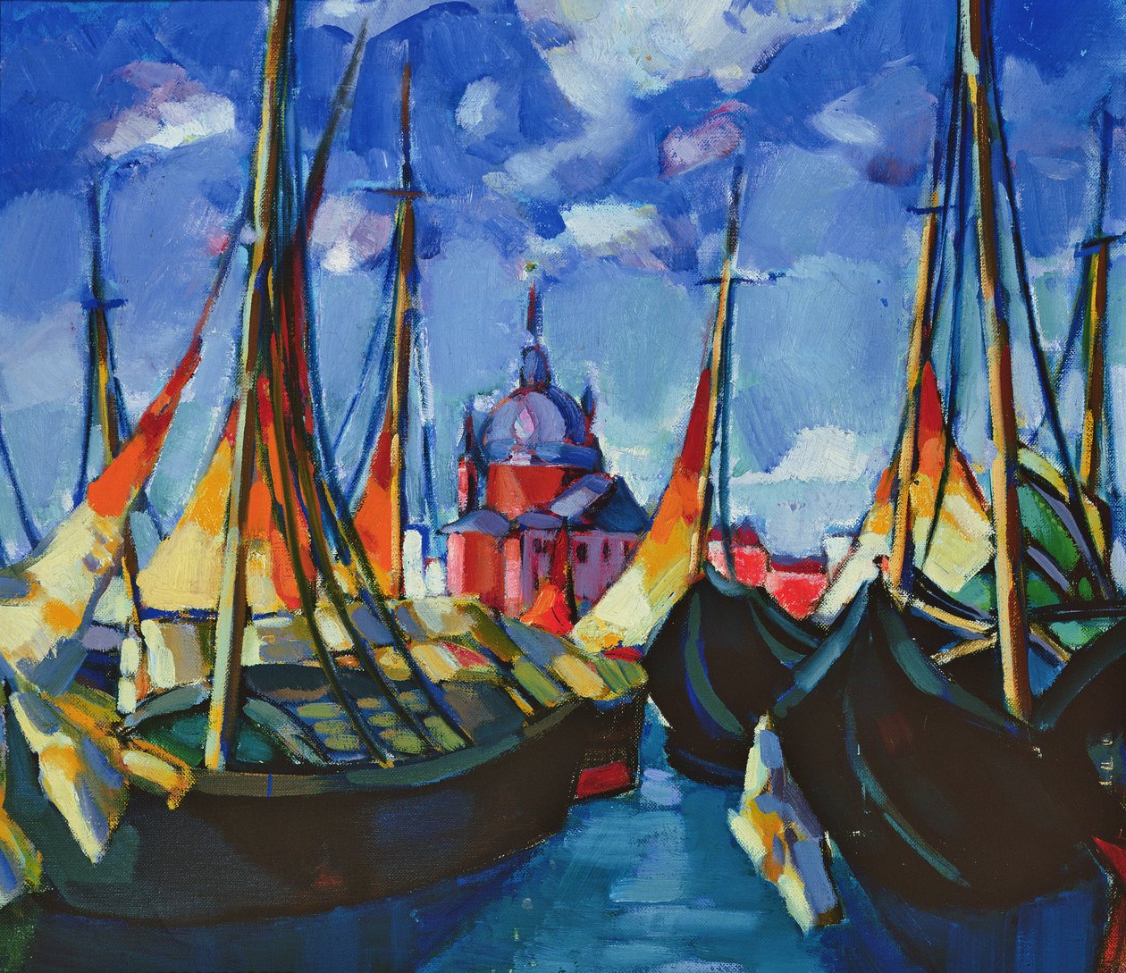 Barcos à vela em Veneza, 1922-3 de Konrad Magi