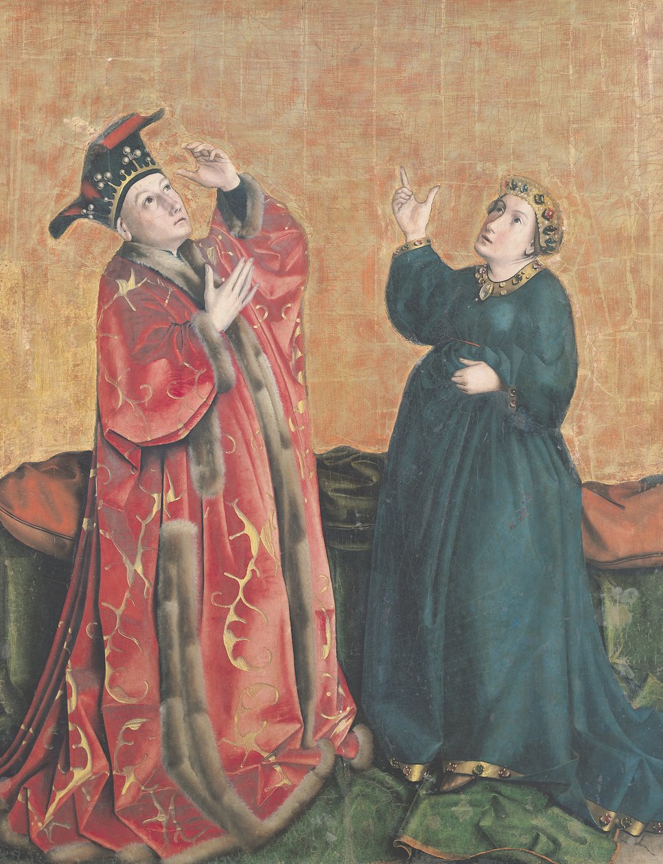 Imperador Augusto (63-14 aC) e Tiburtina Sibila, do Retábulo do Retábulo da Salvação, c.1435 de Konrad Witz