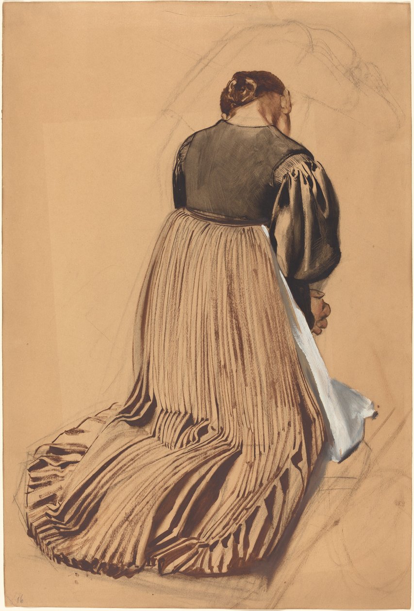 Mulher ajoelhada por trás de Konrad Böse