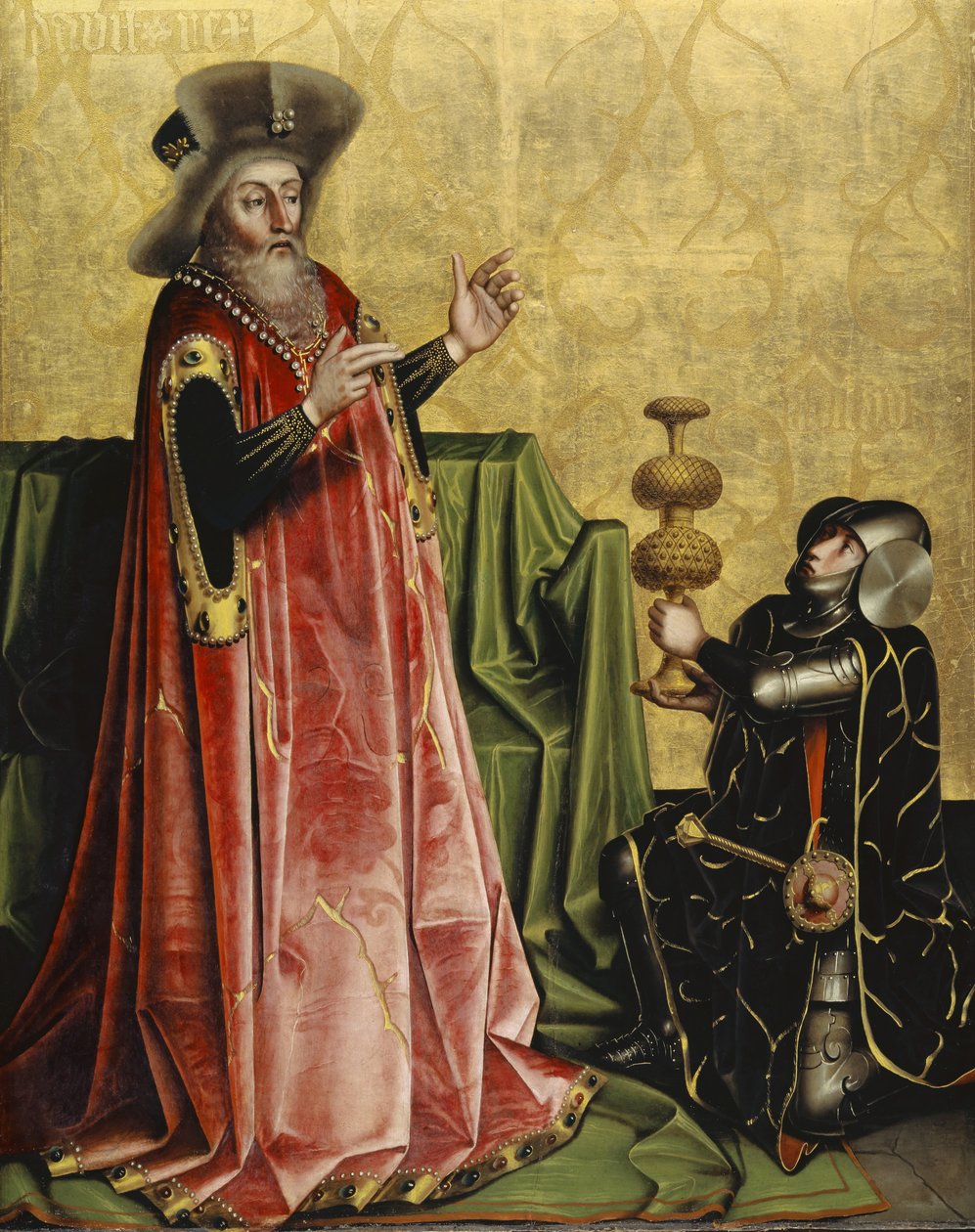Abischai antes de David do Retábulo de Heilspiegel, c.1435 (mídia mista no painel de carvalho) de Konrad Witz