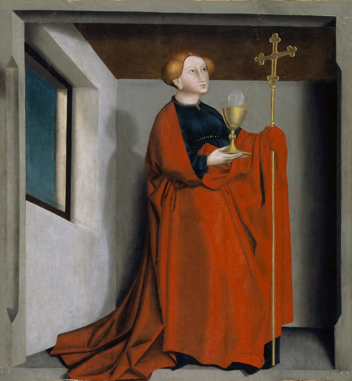 Ecclesia do Retábulo de Heilspiegel, c.1435 (mídia mista sobre painel de carvalho) de Konrad Witz