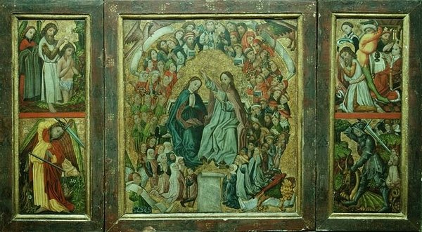 Coroação da Virgem; Batismo de Cristo; Morte de São João Batista; São Jorge Matando o Dragão (tríptico) de Konrad von Friesach