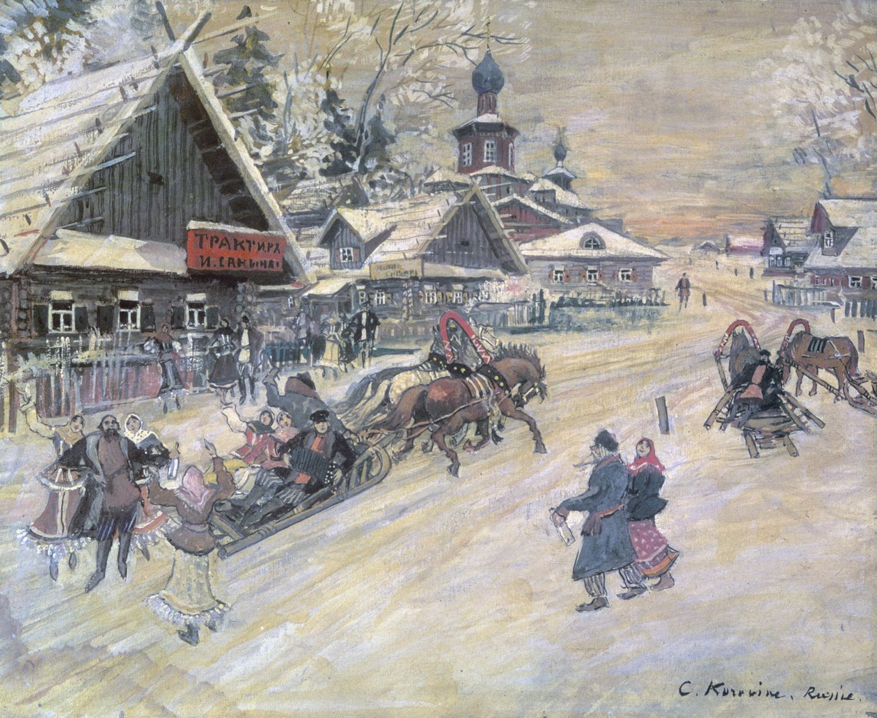 Um passeio festivo, Rússia de Konstantin Alekseevich Korovin
