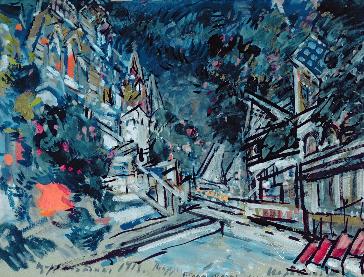 Esboço para a ópera "O Conto do Tsar Saltan", de Nikolai Rimsky-Korsakov (1844-1908), 1913 de Konstantin Alekseevich Korovin
