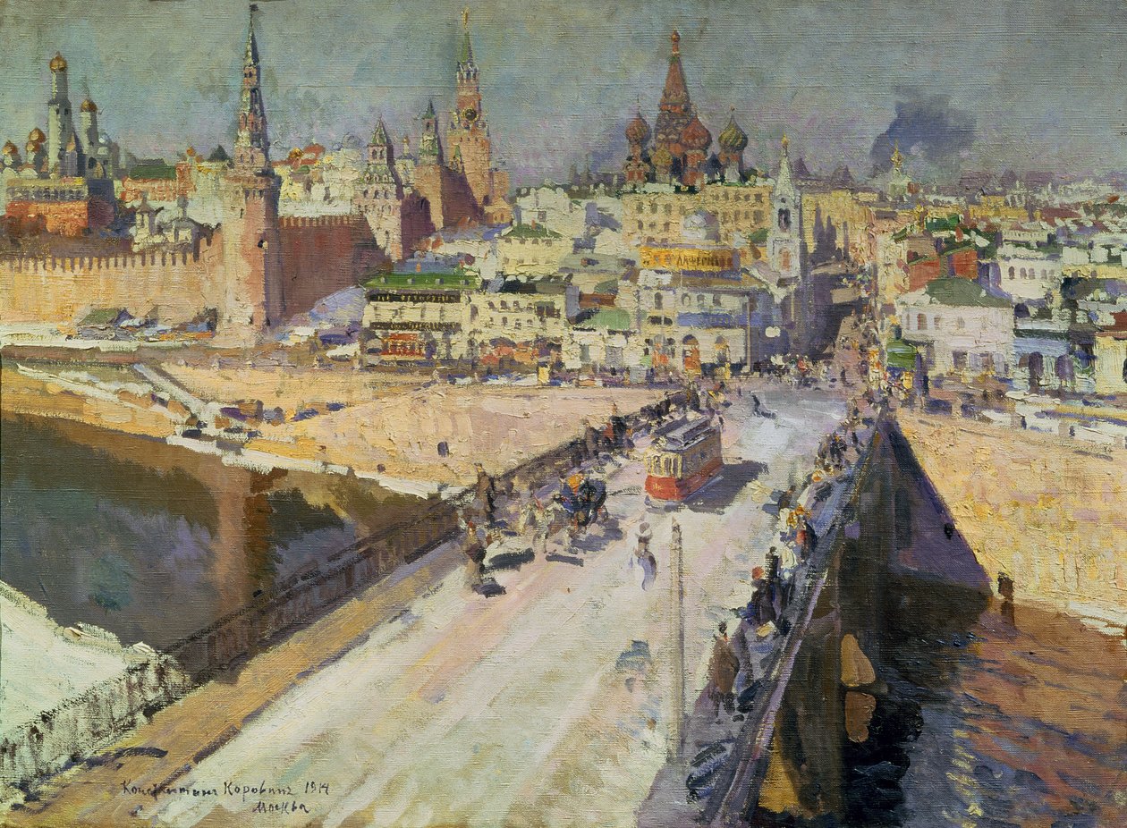 A Ponte do Rio Moskva, 1914 de Konstantin Alekseevich Korovin