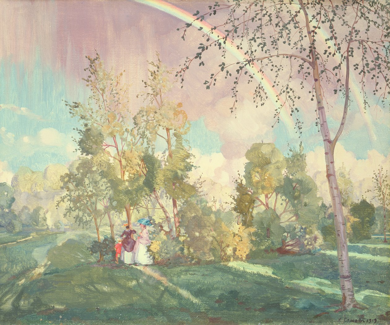 Paisagem com um arco-íris, 1919 de Konstantin Andreevic Somov