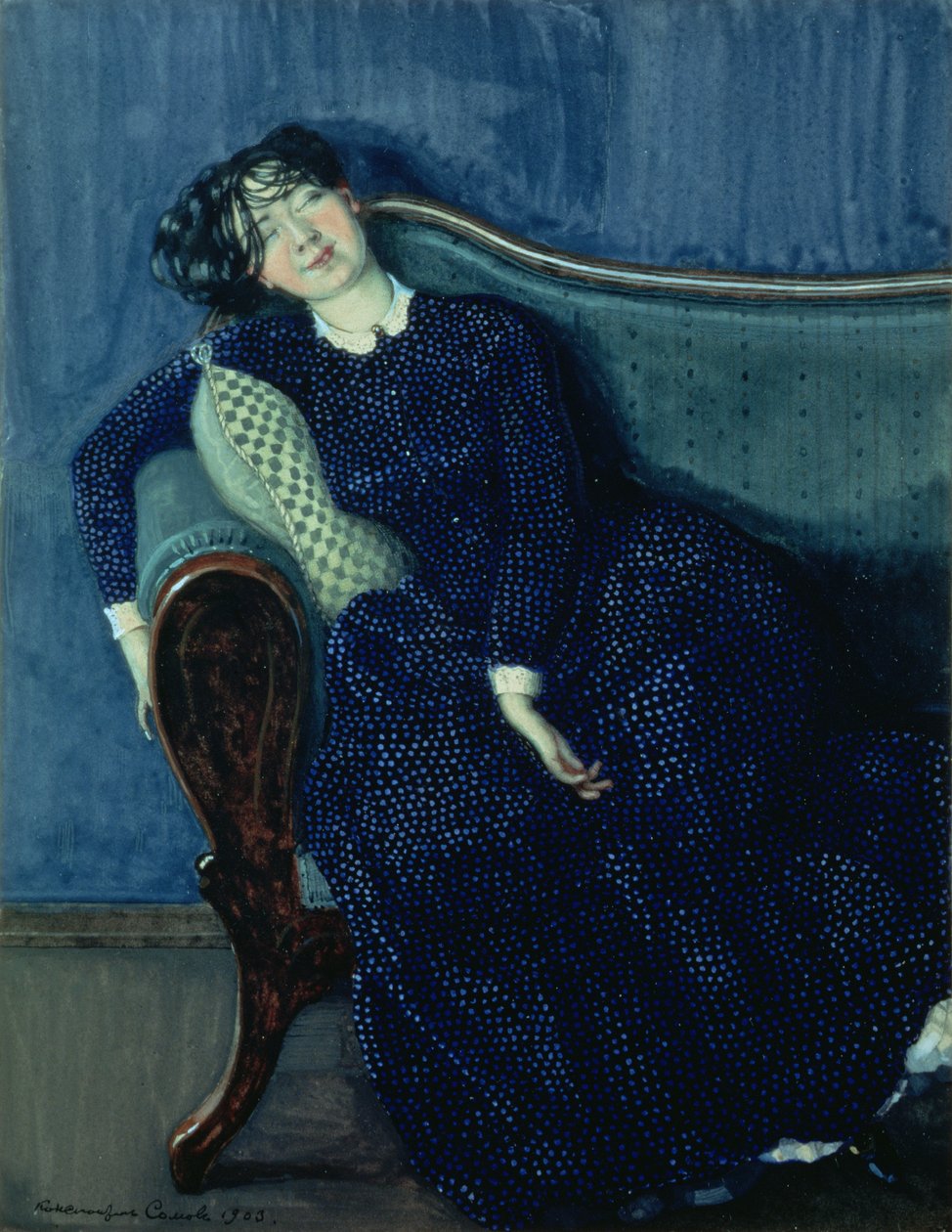 Mulher dormindo em azul, 1903 de Konstantin Andreevic Somov