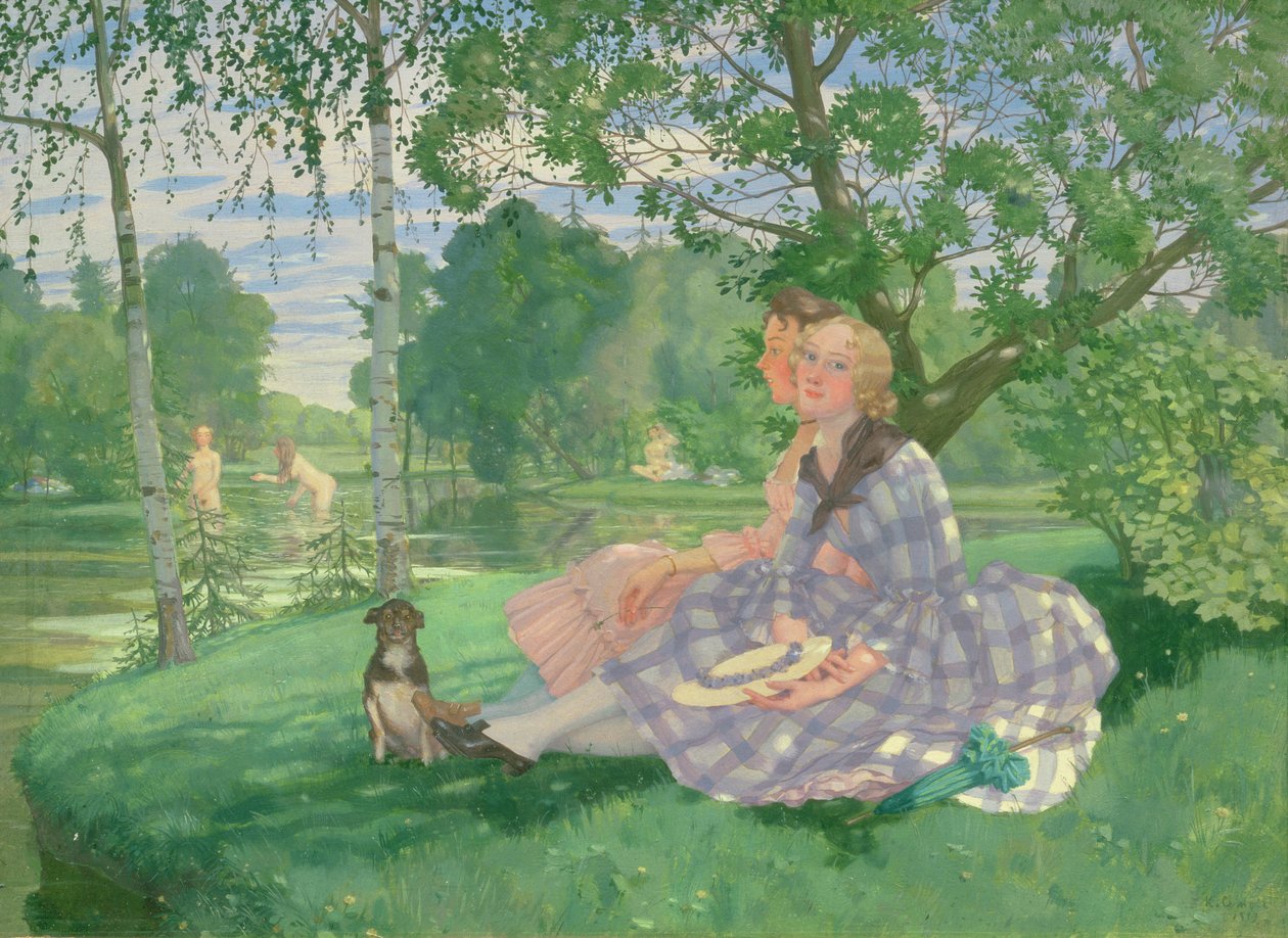 Verão de 1919 (óleo sobre papelão) de Konstantin Andreevic Somov