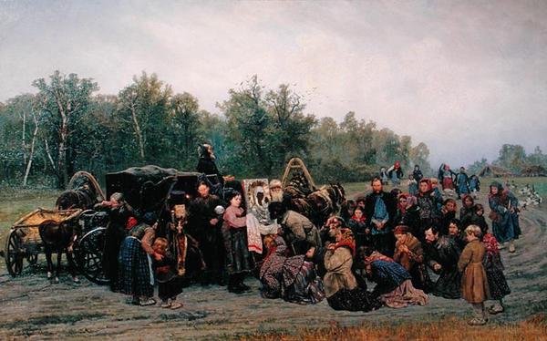 Congratulando-se com o ícone, 1878 de Konstantin Apollonovich Savitsky
