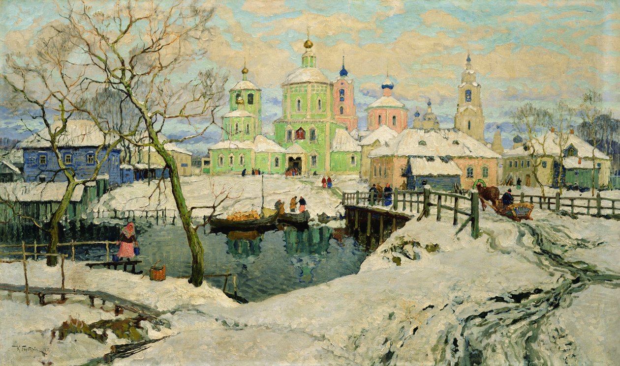 A pequena aldeia Torzhok, 1917 de Konstantin Ivanovich Gorbatov