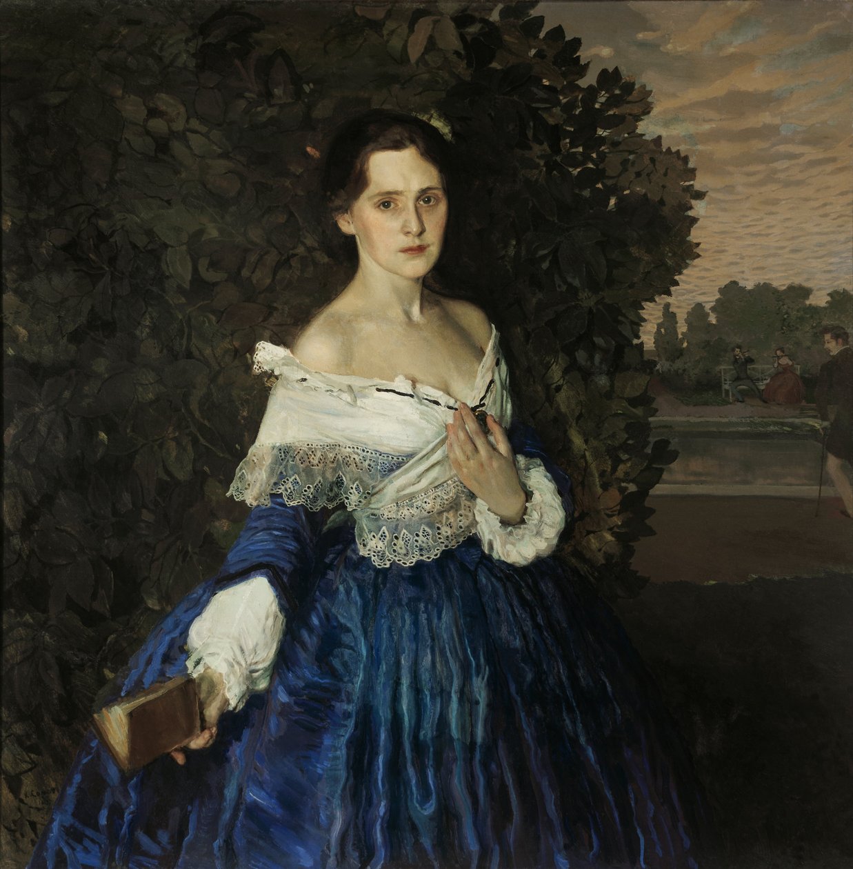 Senhora de azul. Retrato de Ye.M. Martynova de Konstantin Andreevic Somov