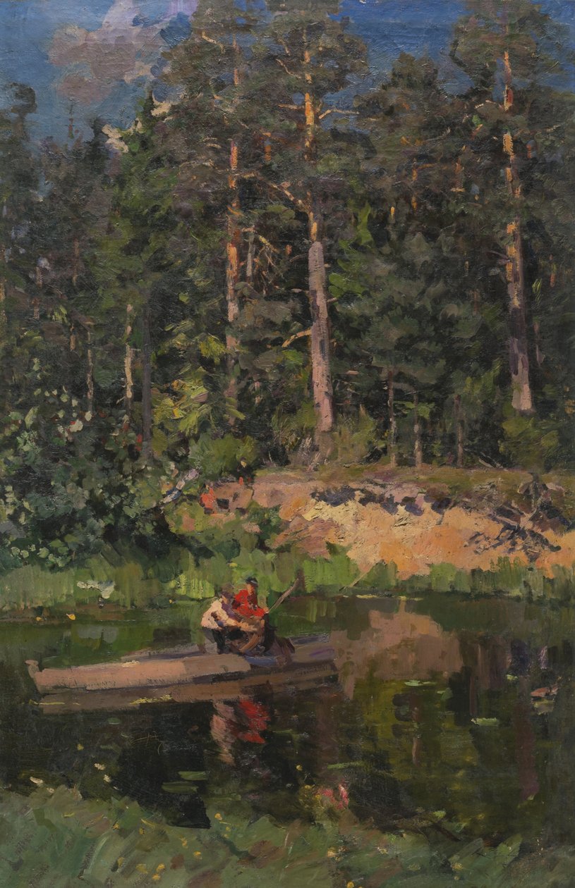 Pescadores em Okhotino, 1916 de Konstantin Alekseevich Korovin
