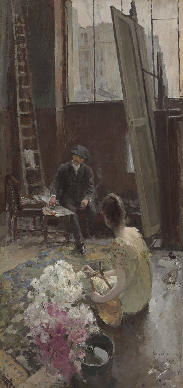 No Estúdio do Artista de Konstantin Alekseevich Korovin