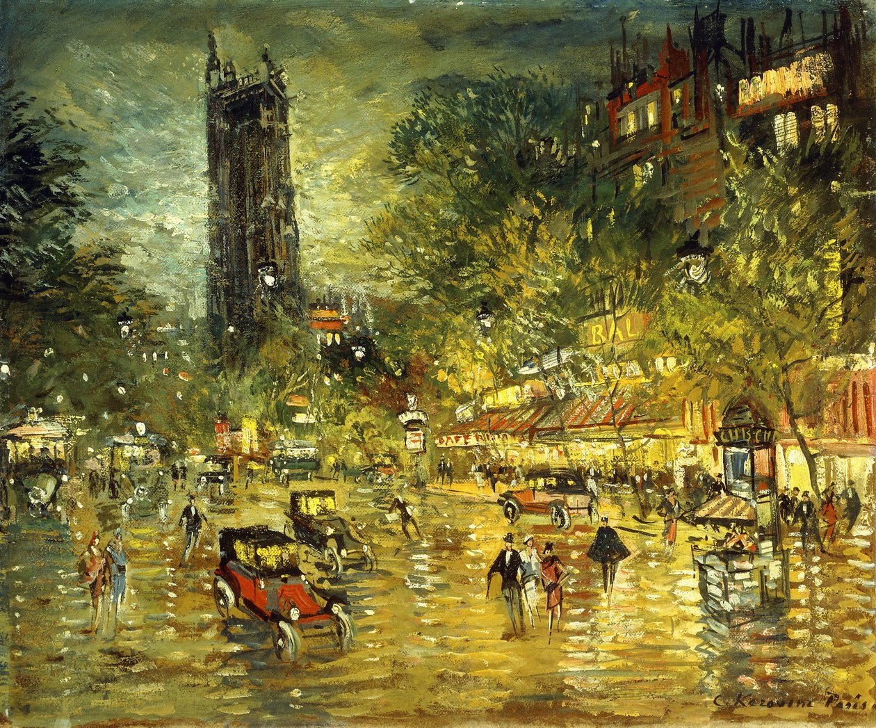 Cena de rua parisiense de Konstantin Alekseevich Korovin