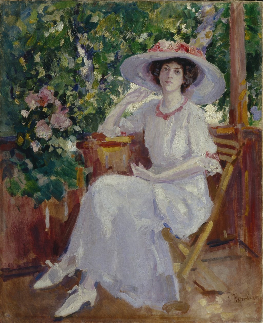 Retrato da atriz Nadezhda Komarovskaya de Konstantin Alekseevich Korovin