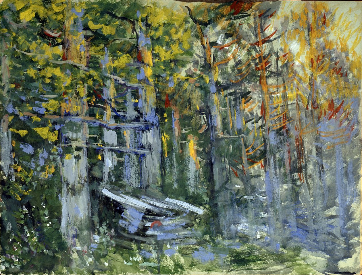Desenho para a ópera "A Lenda da Cidade Invisível de Kitege e da Donzela Fevronia" de Nicholas (Nikolai) Rimsky Korsakov (Rimsky- de Konstantin Alekseevich Korovin