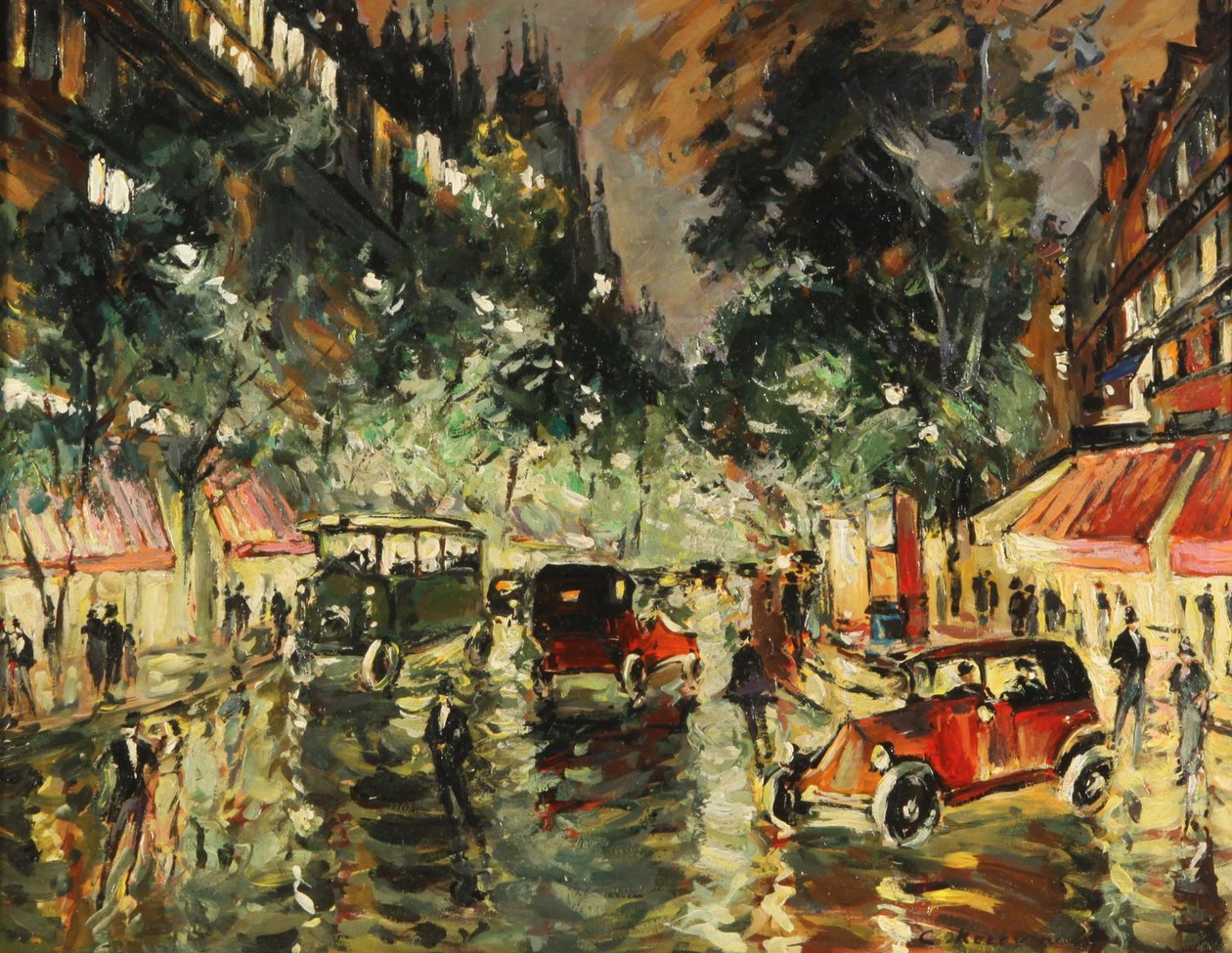 Noite chuvosa em Paris, década de 1930 de Konstantin Alekseevich Korovin