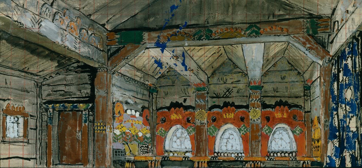 Cenografia da ópera Prince Igor de A. Borodin, 1914 de Konstantin Alekseevich Korovin