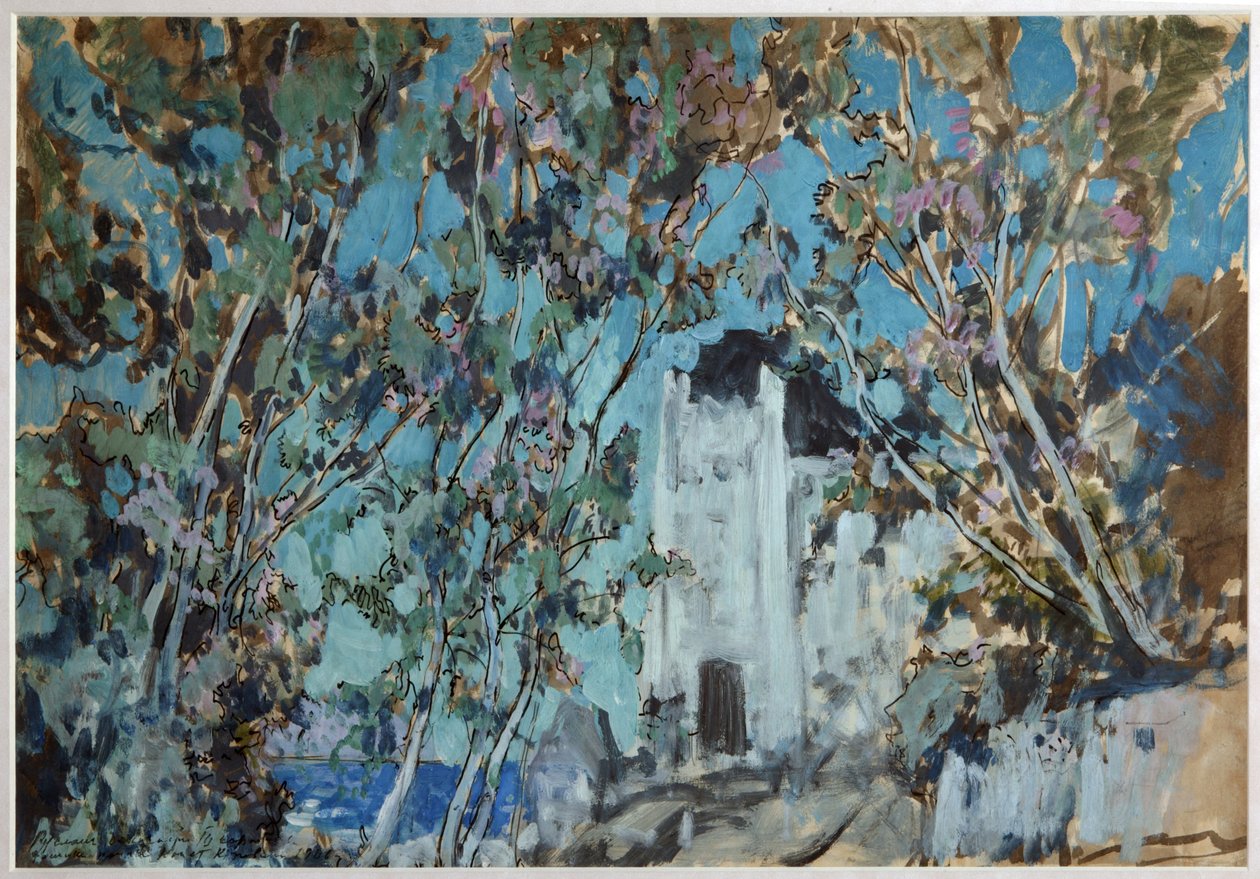 Cenografia para a ópera Ruslan e Lyudmila de M. Glinka, 1906 de Konstantin Alekseevich Korovin