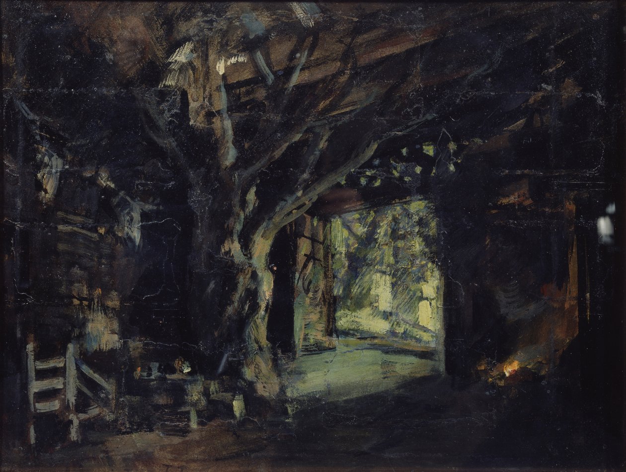 Cenografia para a ópera The Valkyrie de R. Wagner, 1919 de Konstantin Alekseevich Korovin