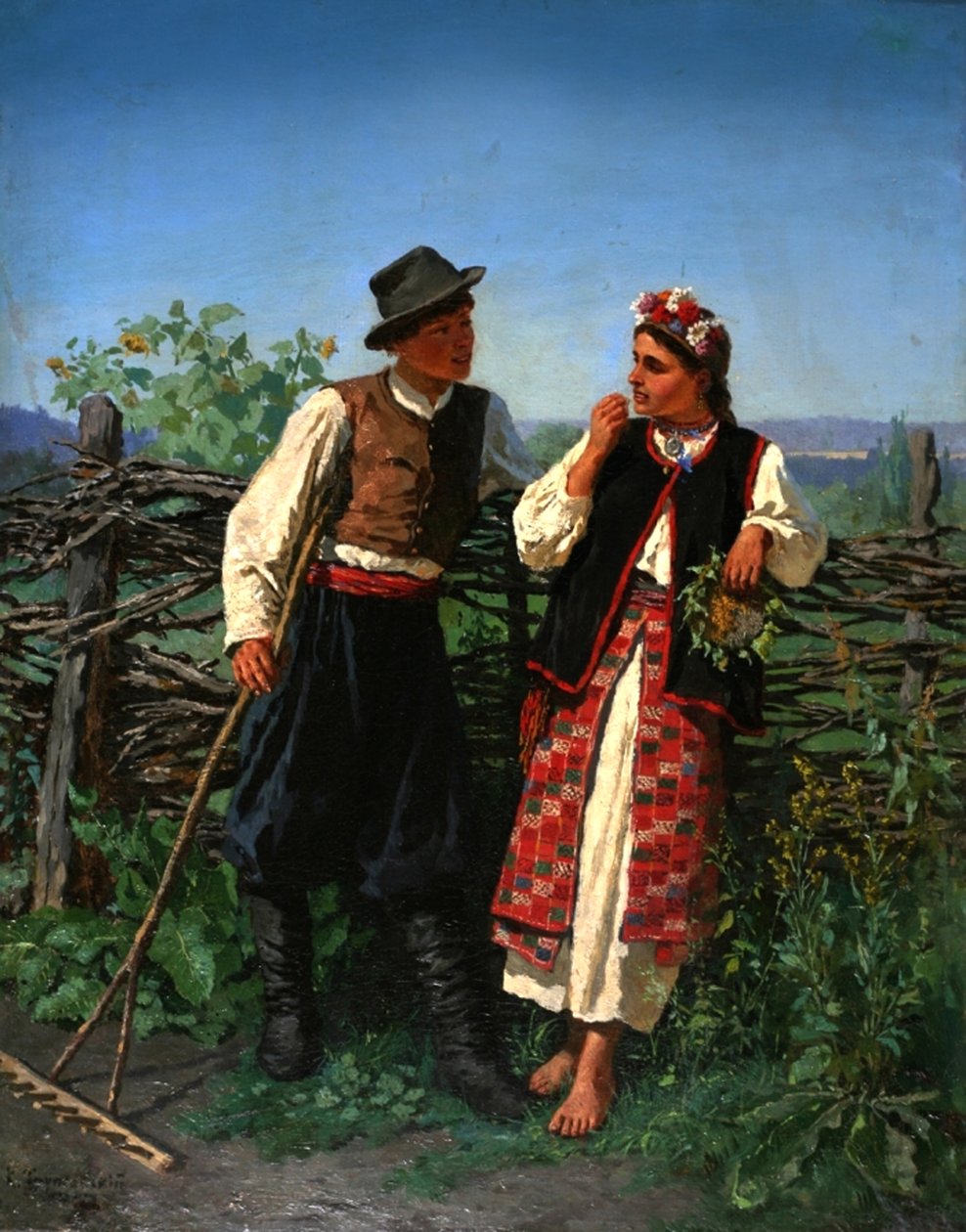 Na cerca de Wattle, 1863 de Konstantin Alexandrovich Trutovsky