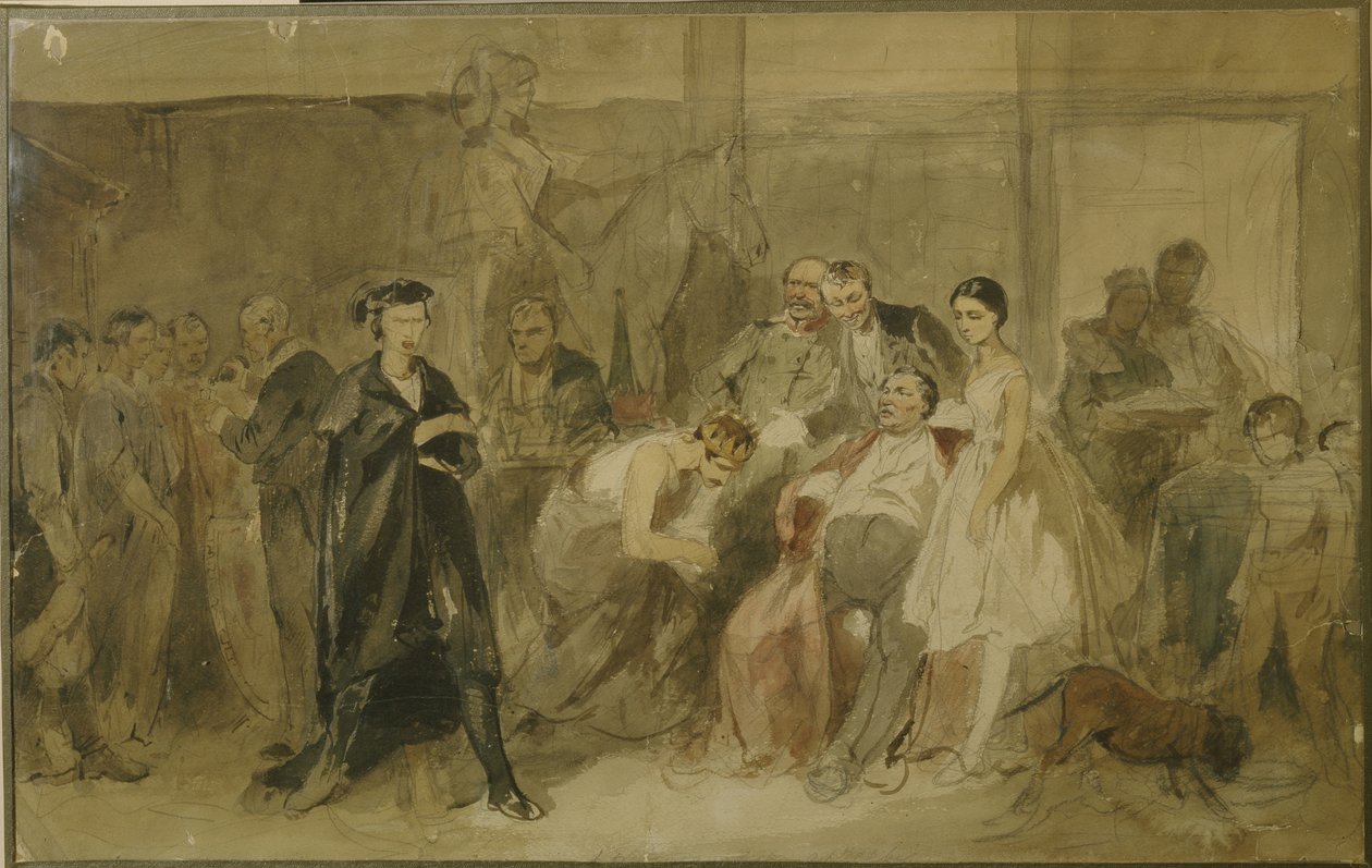 Atrás da cortina no teatro dos servos de Konstantin Alexandrovich Trutovsky