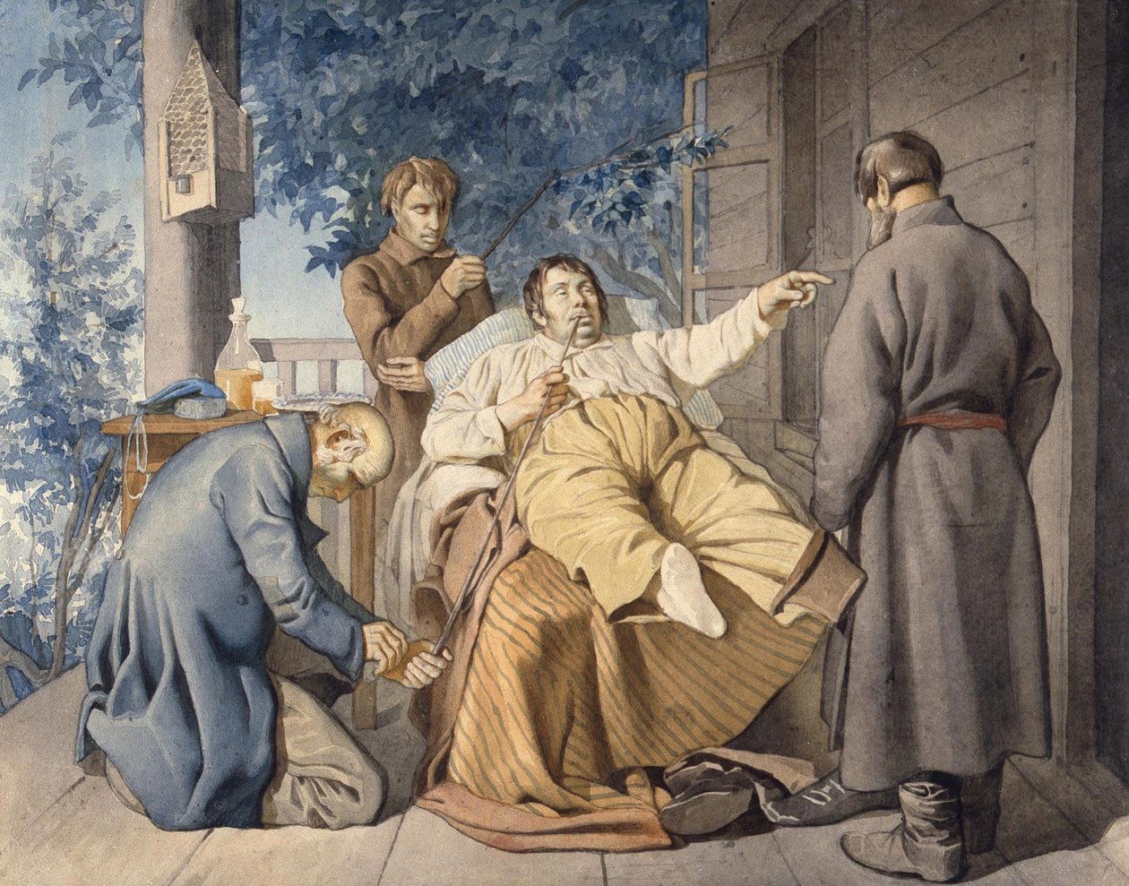Senhorio e seus servos, 1853 de Konstantin Alexandrovich Trutovsky