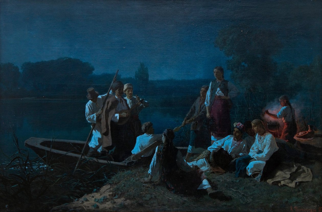 A noite antes de Pentecostes na Ucrânia, 1878 de Konstantin Alexandrovich Trutovsky