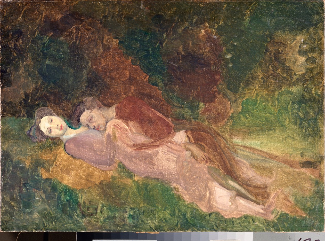 Amantes (Amantes) - Pintura de Konstantin (Konstantin) Andreevich Somov (1869-1939), óleo sobre tela de Konstantin Andreevic Somov