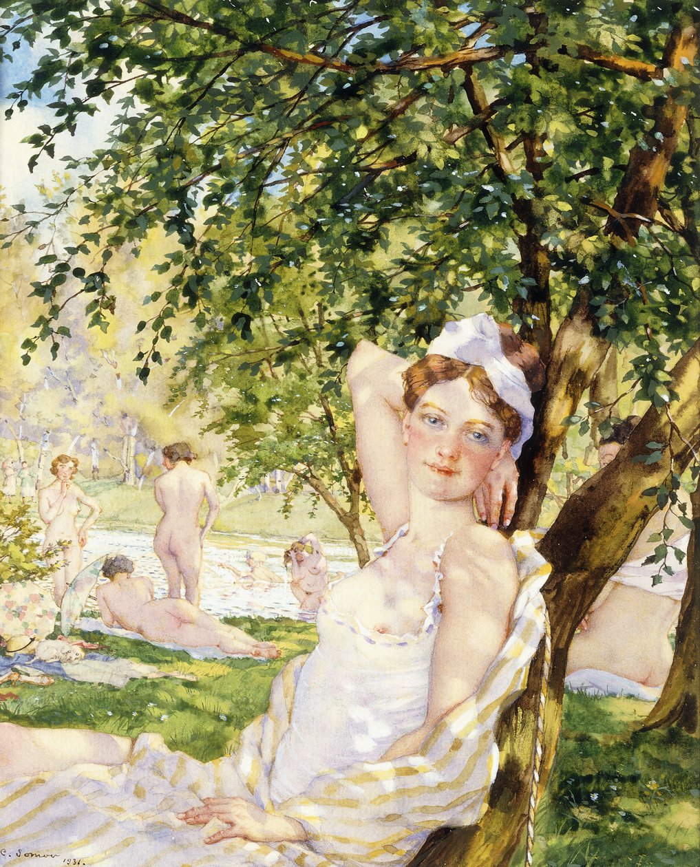 Banhistas ao Sol de Konstantin Andreevic Somov