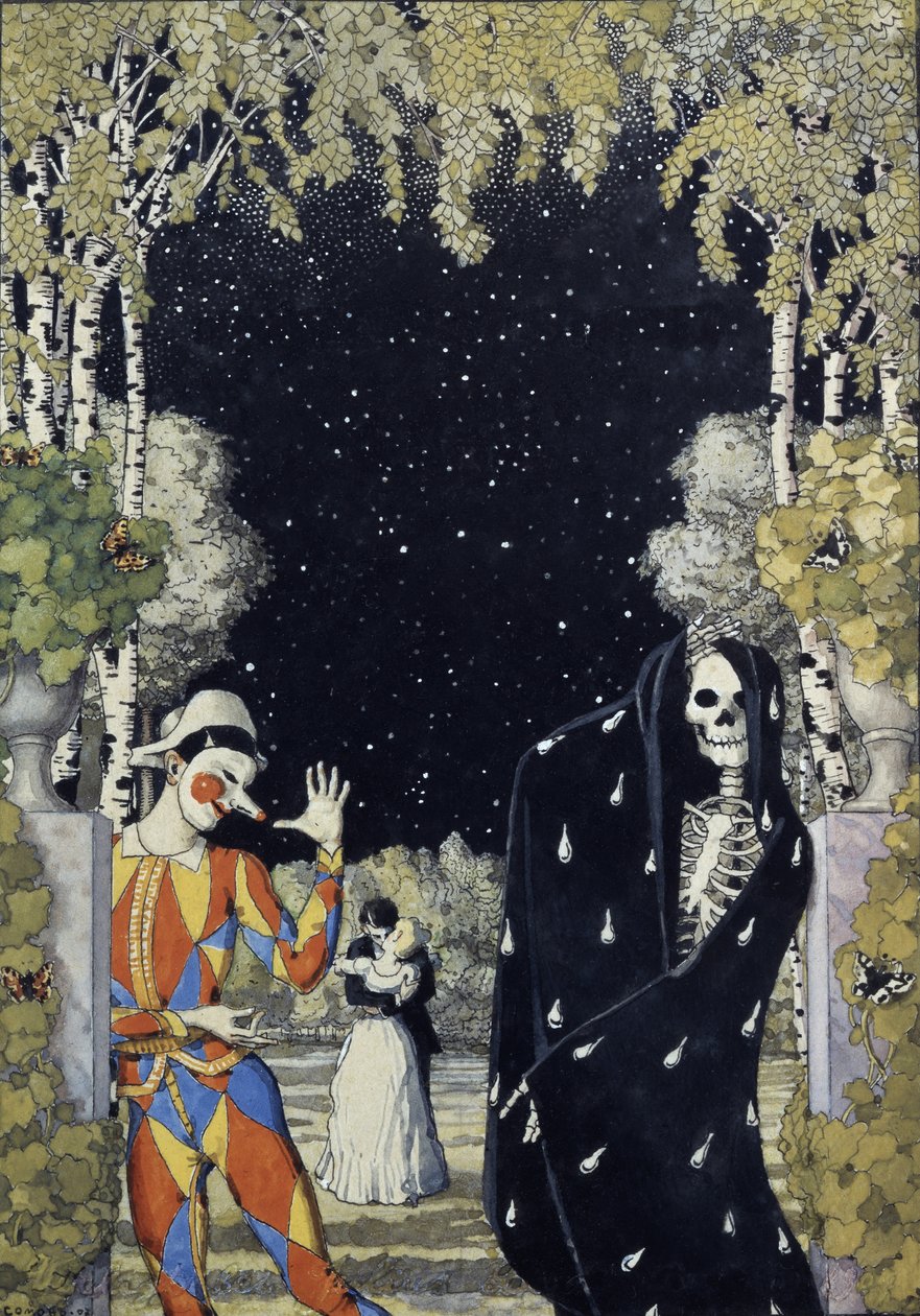 Arlequim e morte, 1907 de Konstantin Andreevic Somov