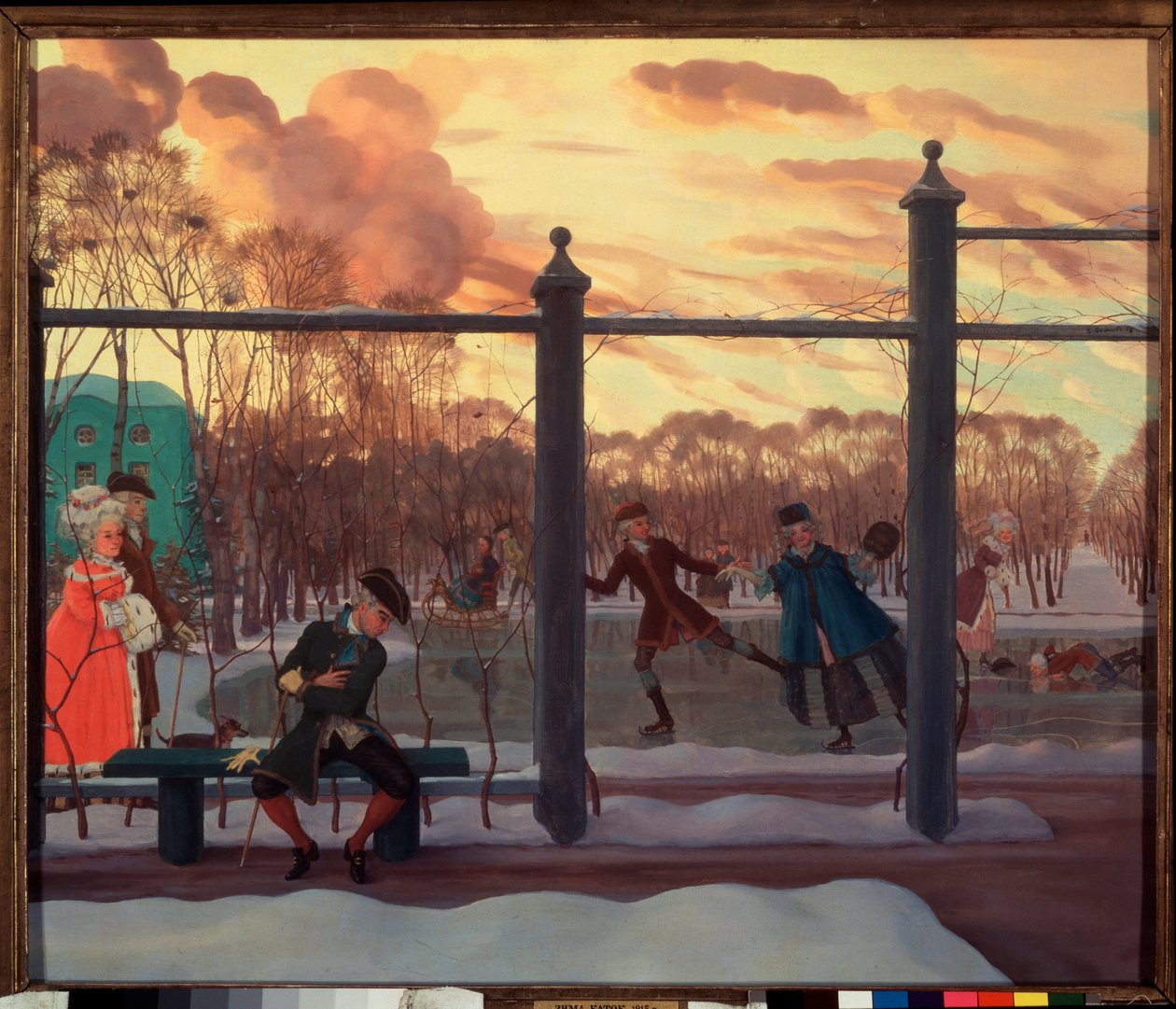 Inverno. Pista. Pintura de Konstantin (Constantin) Andreyevich Somov (1869-1939), óleo sobre tela de Konstantin Andreevic Somov