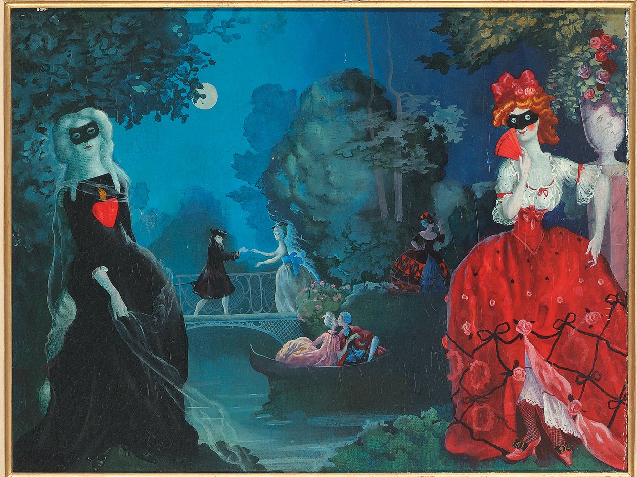Moonlight Masquerade (óleo sobre tela) de Konstantin Andreevic Somov
