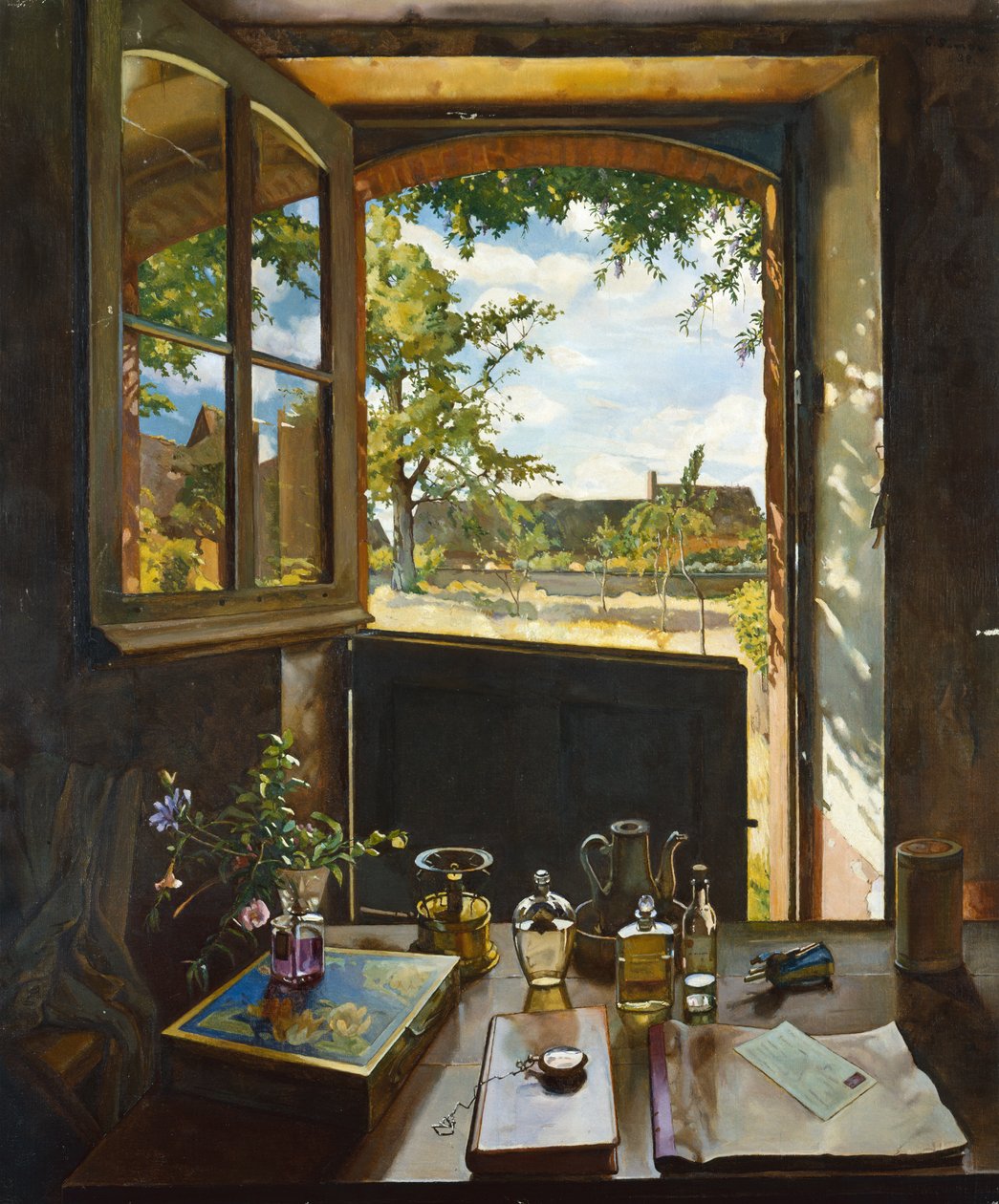 Porta aberta em um jardim de Konstantin Andreevic Somov