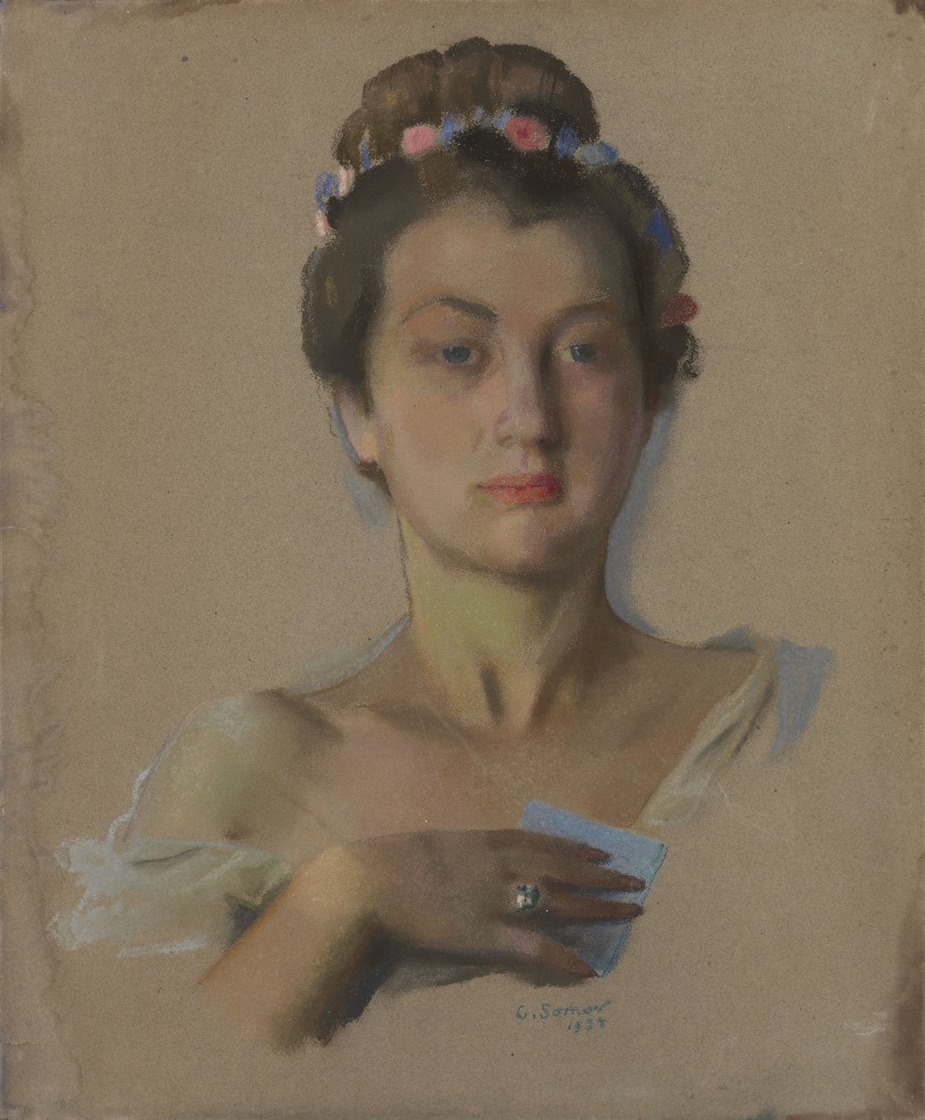 Retrato de Alexandra Levchenko, 1934 de Konstantin Andreevic Somov