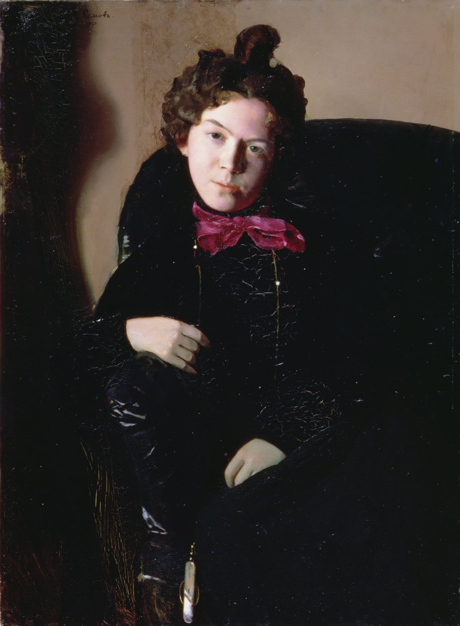 Retrato de Anna Petrovna Ostroumova-Lebedeva (1871-1955) 1901 (óleo sobre tela) de Konstantin Andreevic Somov