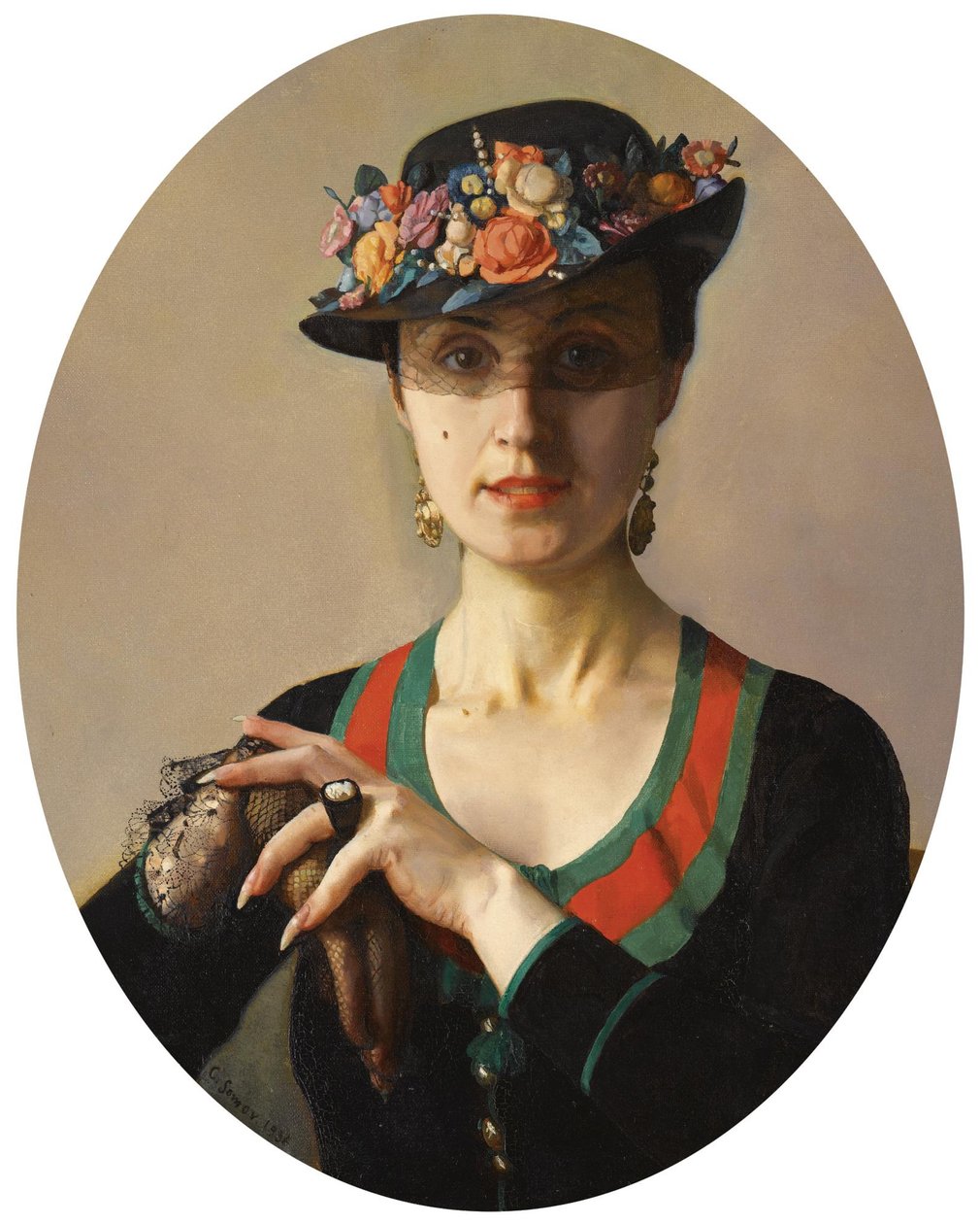 Retrato de uma senhora, 1936 de Konstantin Andreevic Somov