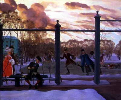 Pista de Patinagem no Inverno de Konstantin Andreevic Somov