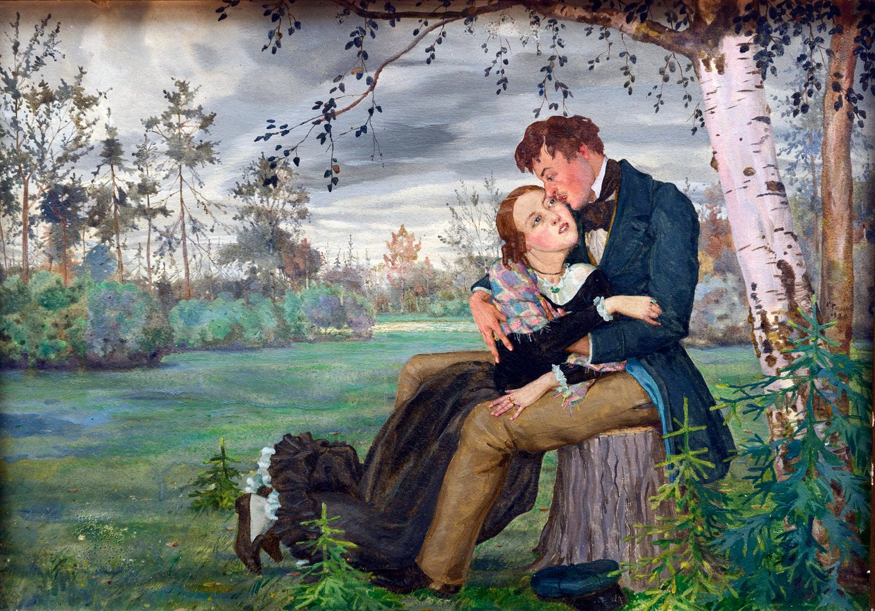 The Lovers par Somov, Konstantin Andreyevich (1869-1939) de Konstantin Andreevic Somov