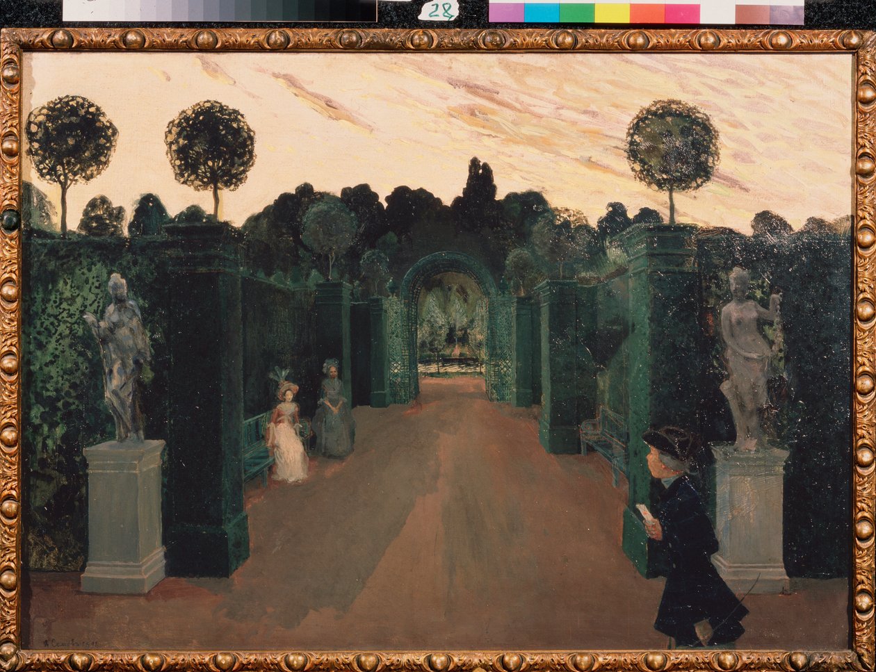 Uma carta de amor. Pintura de Konstantin (Constantin) Andreyevich Somov (1869-1939), óleo sobre tela de Konstantin Andreevic Somov