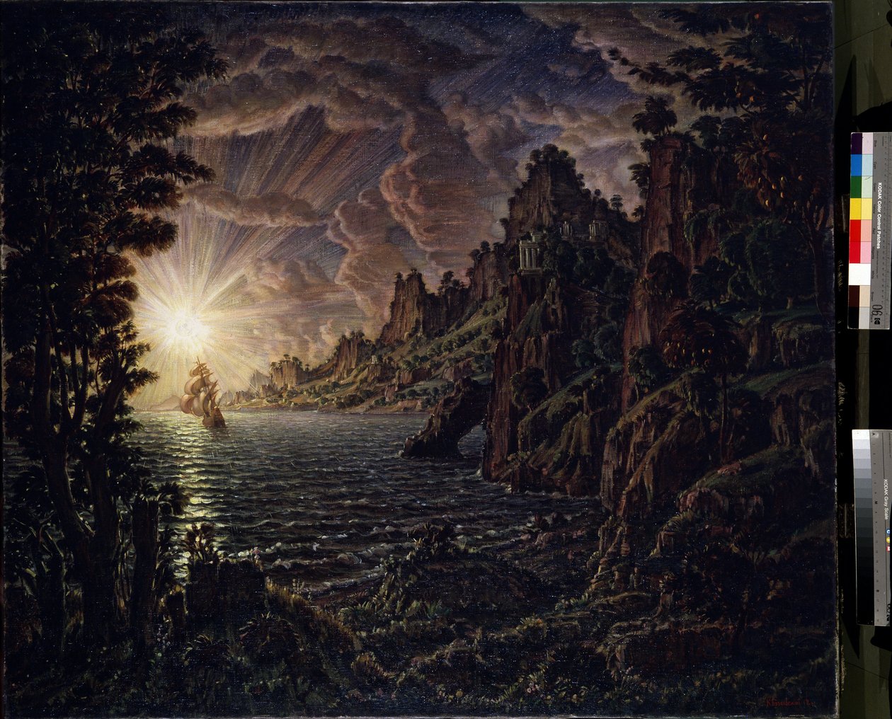 Os navios, o sol da noite de Konstantin Bogayevsky