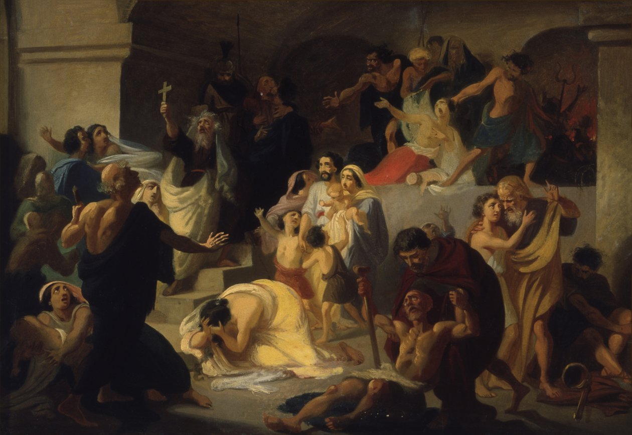 Mártires cristãos no Coliseu, início da década de 1860 de Konstantin Dmitrievich Flavitski