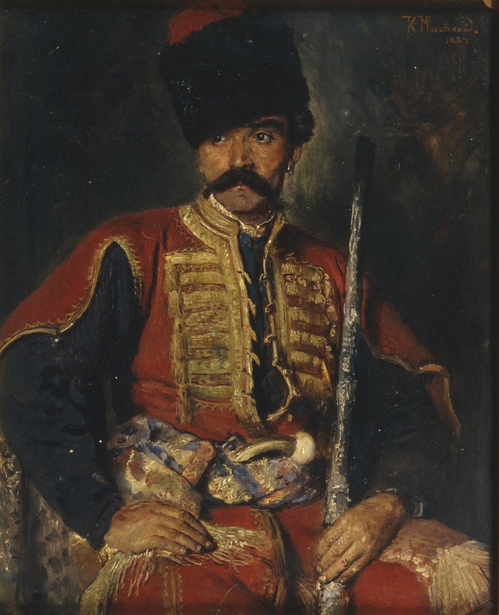 Um cossaco zaporozhiano, 1884 de Konstantin Egorovich Makovsky