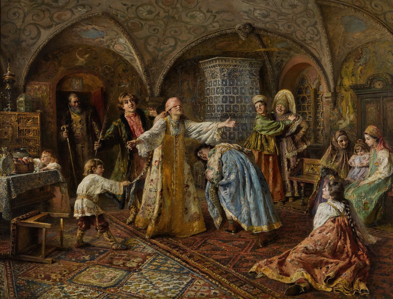 Jogo da cabra-cega. de Konstantin Egorovich Makovsky