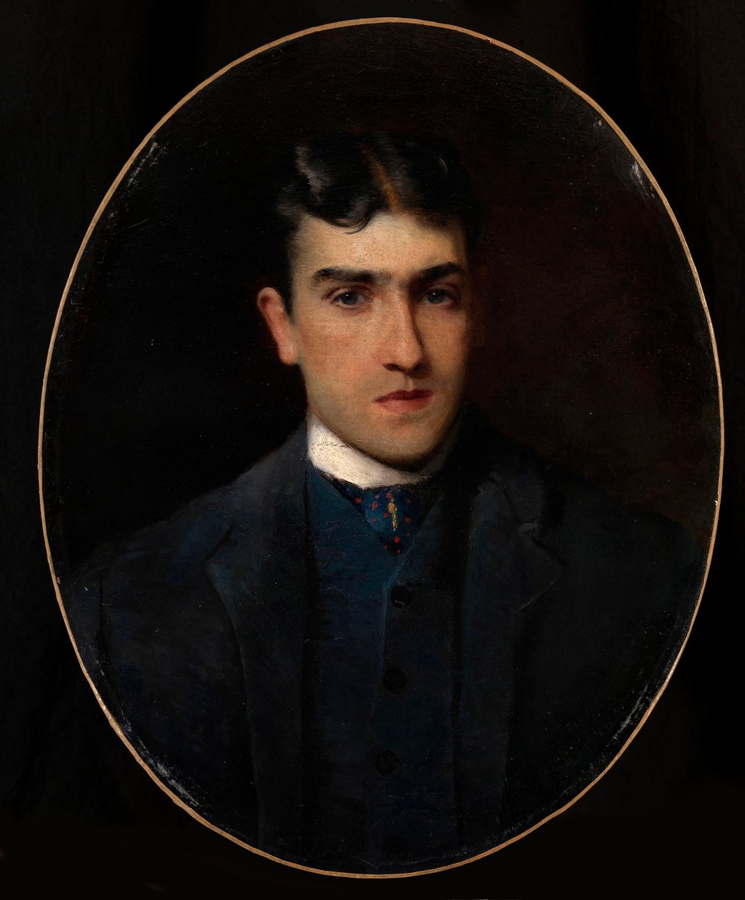 Retrato de Lucien Guitry (1860-1925) (Retrato de Lucien Guitry) - Peinture de Konstantin Yegorovich Makovsky (Constantin Makovsky) (1839-1915) huile sur toile (64x51 cm) - Colecção privee de Konstantin Egorovich Makovsky