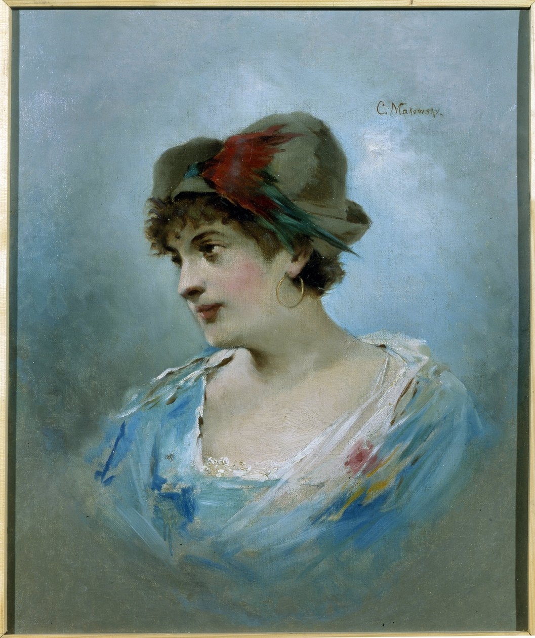 Retrato da bailarina Marie Petipa (1857-1930) (Retrato da Bailarina Marie Petitpa). Pintura de Konstantin Yegorovich Makovsky (Constantin Makovsky) (1839-1915), óleo sobre tela, cerca de 1900. Arte russa do século XX. Museu Estadual de Teatro e Mus de Konstantin Egorovich Makovsky