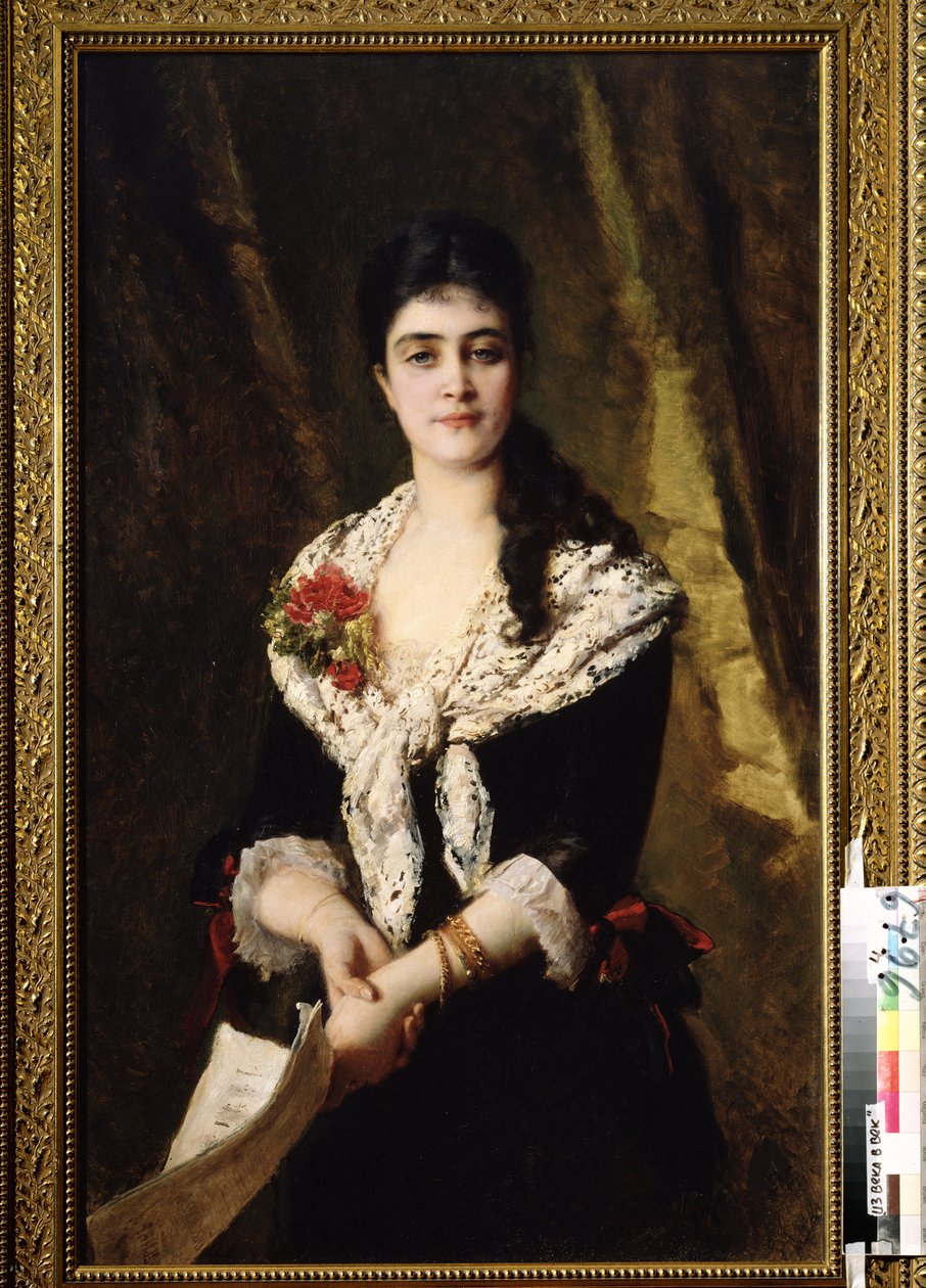 Portrait de la cantatrice A. Panaeva Kartseva, pour le role de Tatyana dans l