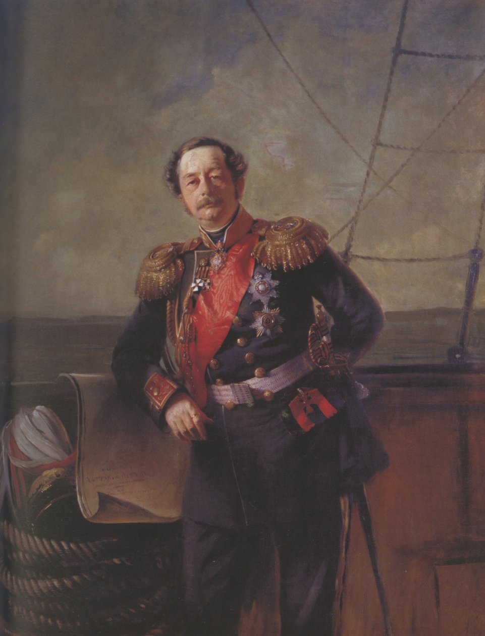 Retrato do conde Nikolay Nikolayevich Muravyov-Amursky 1809-1881, 1863 de Konstantin Egorovich Makovsky