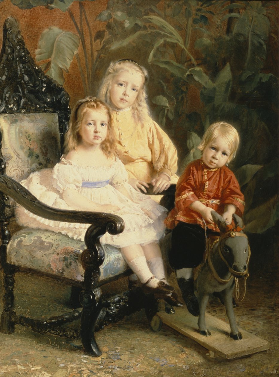 Retrato das crianças Stasovs, início da década de 1870 de Konstantin Egorovich Makovsky