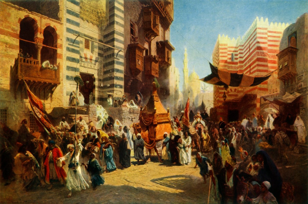 Retorno do tapete sagrado de Mekka ao Cairo, 1876, 1965. de Konstantin Egorovich Makovsky